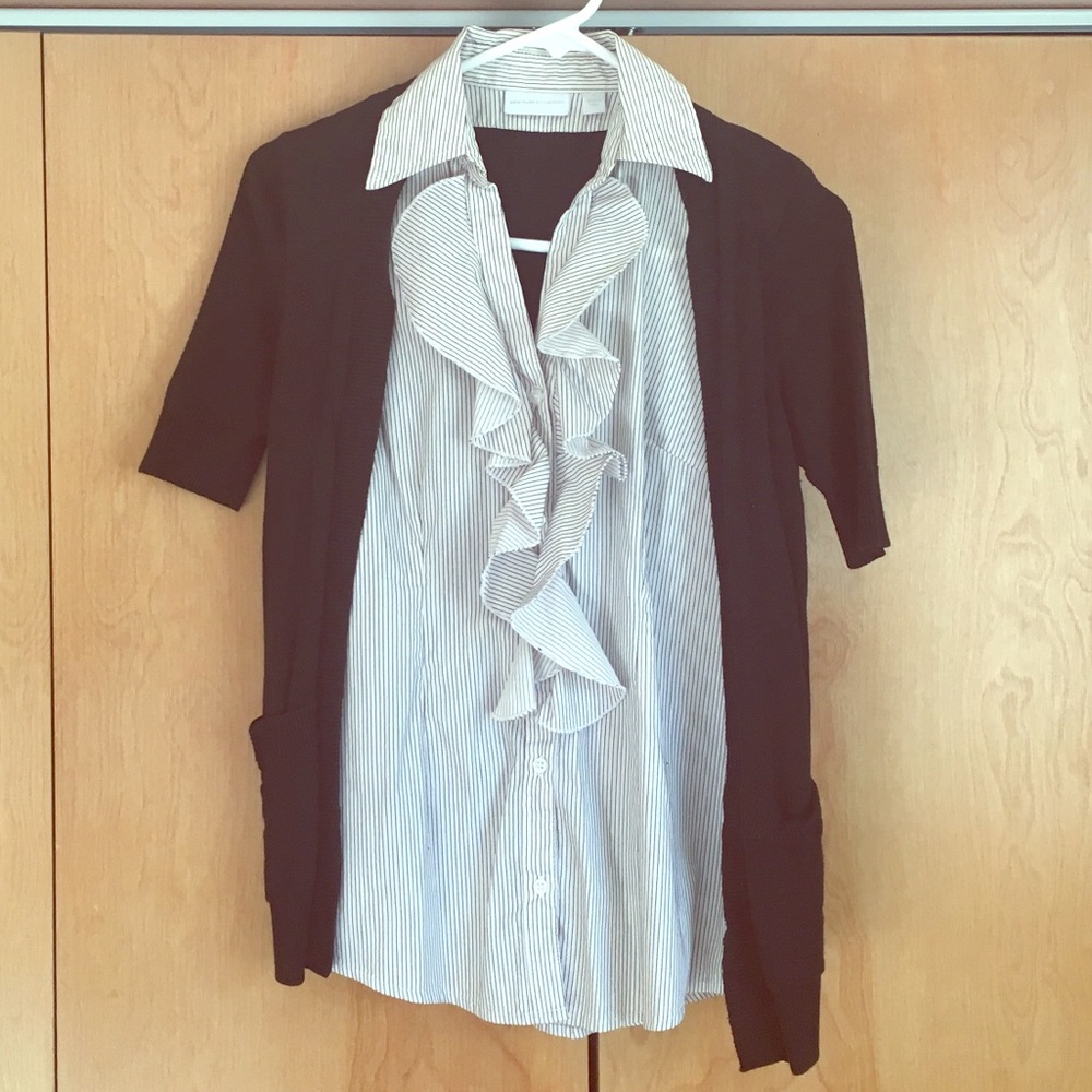 Ruffled Front - Sweater Shirt Combo!